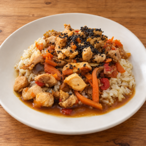 Wok de pollo y verduras