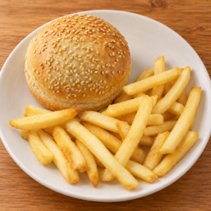 Pan de papa y papas fritas